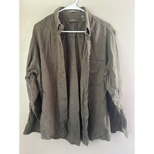 Claybrooke Mens Houndstooth Plaid Long Sleeve Button Down Shirt L‎ Casual Autumn